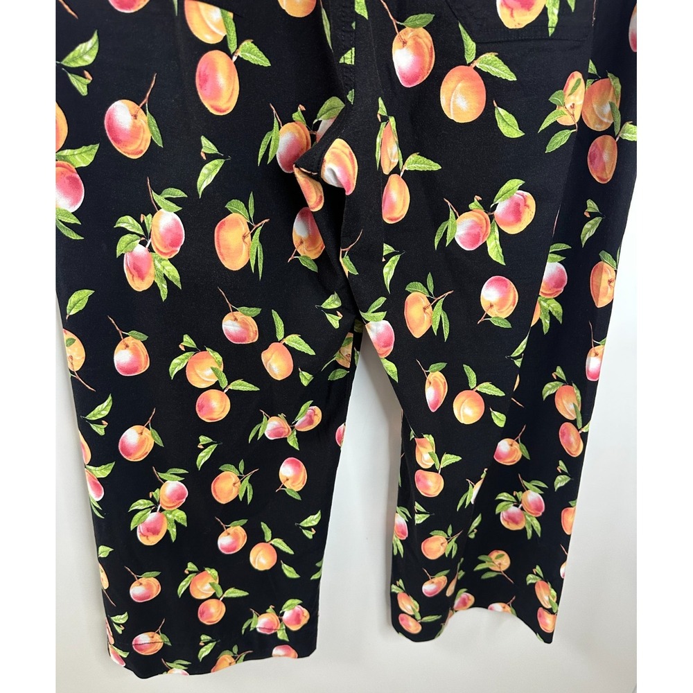 Maeve x Anthropologie Colette Crop Ankle Wide-Leg Pants Black Peach Print 33 - Picture 11 of 15